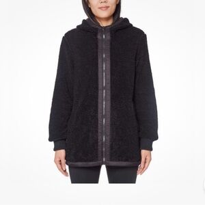 Black Teddy Jacket 1 MADISON Expedition Women Faux Fur Sherpa Hood Coat Black M